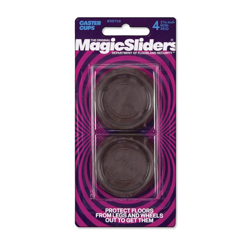 Magic Sliders Plastic Caster Cup Brown Round 1-11/16 in. W X 1-11/16 in. L 4 pk, Pack of 6