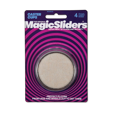 Magic Sliders Carpet Based Caster Cups Oatmeal Round 2-1/2 in. W X 2-1/2 in. L 4 pk, Pack of 4