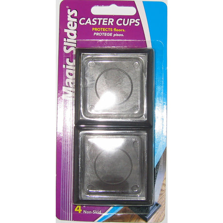 Magic Sliders Plastic Caster Cup Brown Square 2 in. W X 2 in. L 4 pk, Pack of 6
