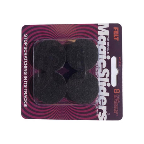 Magic Sliders Felt Self Adhesive Protective Pad Brown Round 1.5 in. W X 1.5 in. L 8 pk, Pack of 6