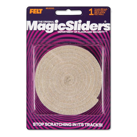 Magic Sliders Felt Self Adhesive Heavy Duty Roll Oatmeal Rectangle 60 in. W X 1/2 in. L 1 pk, Pack of 6