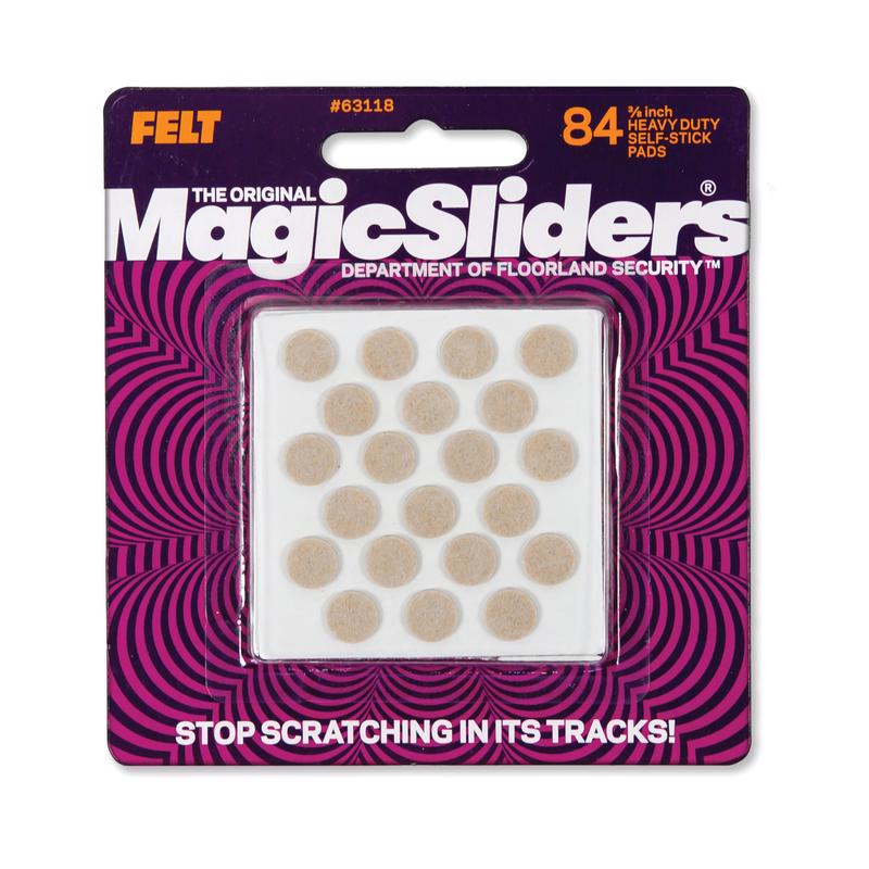 Magic Sliders Felt Self Adhesive Protective Pads Oatmeal Round 3/8 in. W X 3/8 in. L 84 pk, Pack of 6