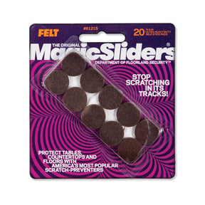 Magic Sliders Felt Self Adhesive Protective Pads Brown Round 3/4 in. W X 3/4 in. L 20 pk, Pack of 6