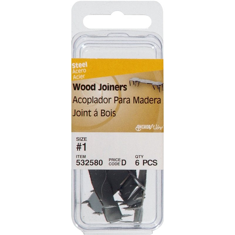 Hillman 532580 Wood Joiner, #1, Steel, Zinc, 6/PK, Pack of 6