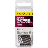 Hillman 532437 Joint Fastener, #5, Steel, Bright, 20/PK, Pack of 6