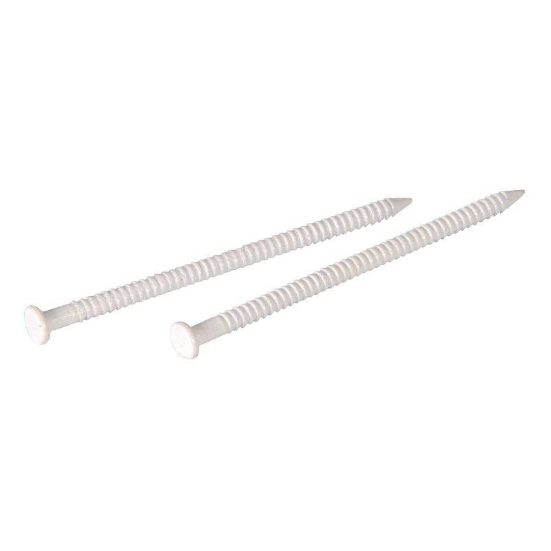 Hillman 532662 Panel Nail, 1-5/8 in L, Steel, Tempered, Flat Head, Ring Shank, White, 1.5 oz, Pack of 6
