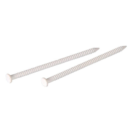 Hillman 532662 Panel Nail, 1-5/8 in L, Steel, Tempered, Flat Head, Ring Shank, White, 1.5 oz, Pack of 6