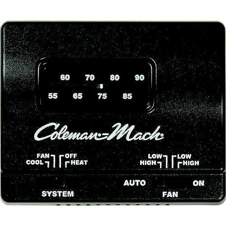 Coleman-Mach 7330F3852 12V Analog Heat/Cool Thermostat, Black
