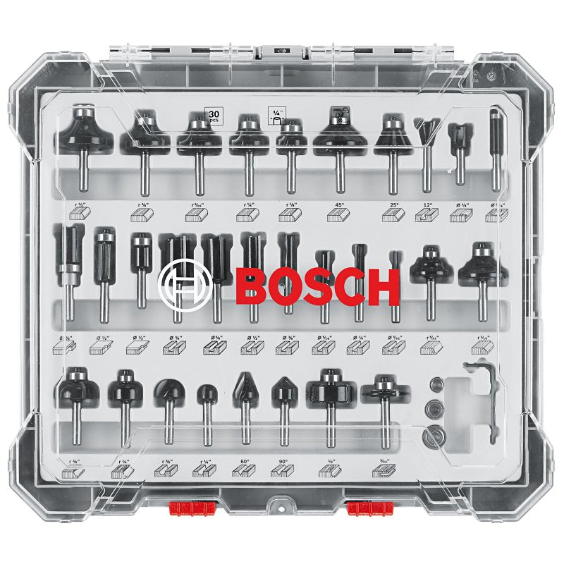 Bosch RBS030MBS Router Bit Set, 1/4 in Dia Shank