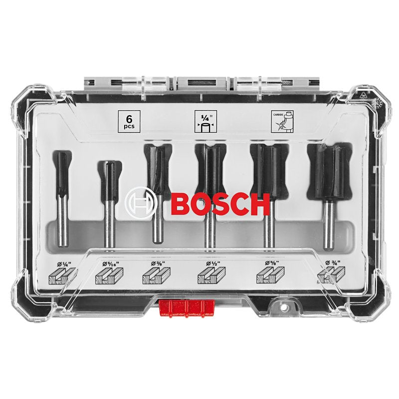 Bosch RBS006SBS Router Bit Set, Multi-Purpose, 6-Piece, Steel