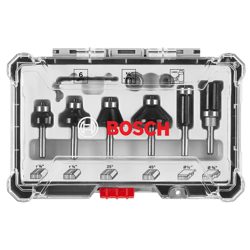 Bosch RBS006TES Router Bit Set, 6-Piece, Steel