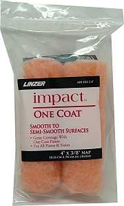 Linzer MR 103-2 4IN Paint Roller Cover, 3/8 in Thick Nap, 4 in L, Fabric Cover, Pack of 6