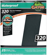 Gator 3282 Sanding Sheet, 11 in L, 9 in W, 320 Grit, Very Fine, Silicon Carbide Abrasive