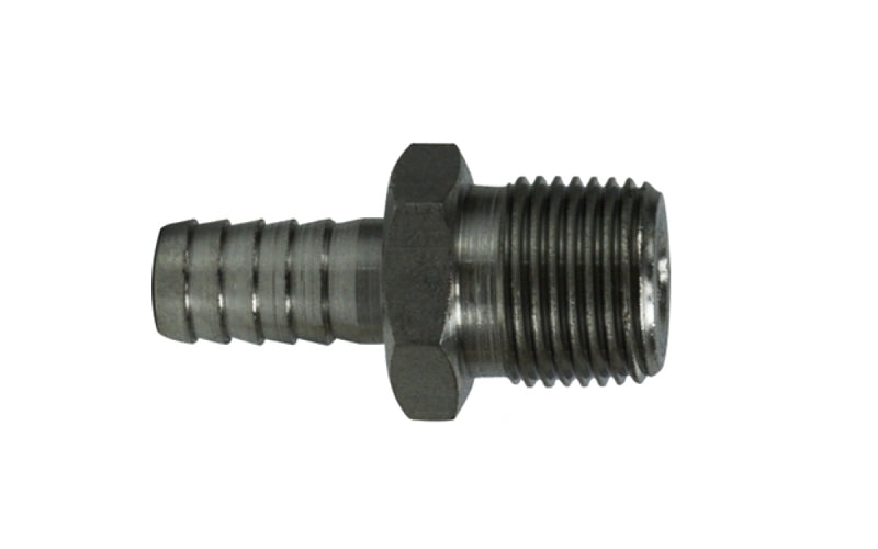 Midland Industries 73951 Nipple, 1/4 in, Hose Barb, 1/4 in, MIP, 300 psi Pressure, Stainless Steel
