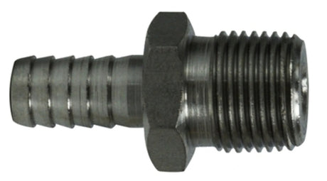 Midland Industries 73957FT Adapter, 1-1/2 in, Hose Barb, 1-1/2 in, MIP, 304 Stainless Steel