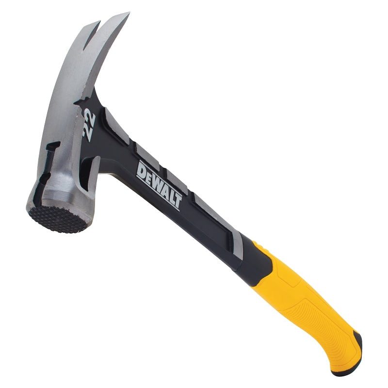 DeWALT DWHT51064 Nailing Hammer, 22 oz Head, Checkered, Rip Claw Head, Steel Head, 16 in OAL