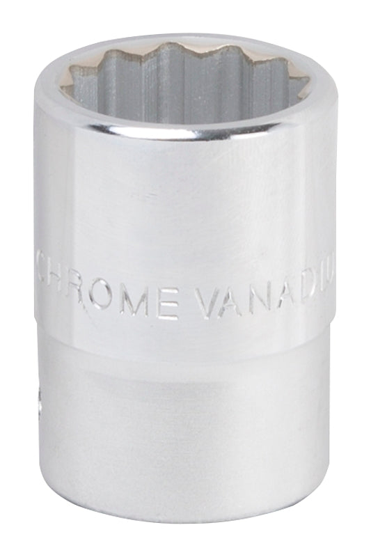 Vulcan MT-SM6026 Drive Socket, 26 mm Socket, 3/4 in Drive, 12-Point, Chrome Vanadium Steel, Chrome