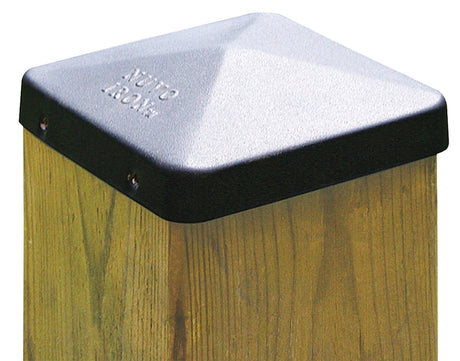 Nuvo Iron PCP12BLK Post Cap, Pyramid Top, 5-1/2 in L, 5-1/2 in W, Black