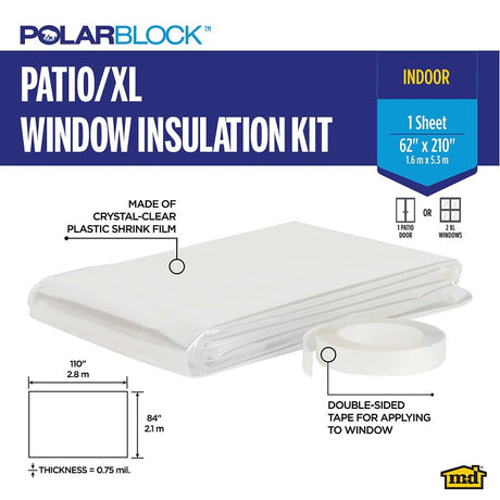 M-D 04283 Window Insulation Kit, 84 in W, Clear