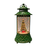 Santas Forest 21030 Christmas Decor, 11 in H, Lantern with Tree Scene, Green, Pack of 6