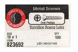 HILLMAN No. 10 X 1 in. L Phillips Oval Head Sheet Metal Screws 100 pk