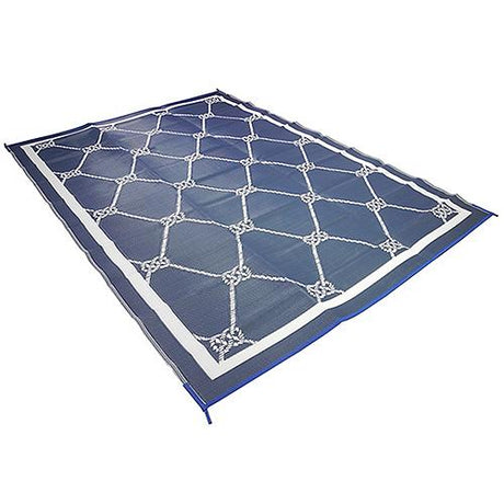 FulTyme RV 6066 Outdoor Patio Mat, Blue/White, 8' x 16'