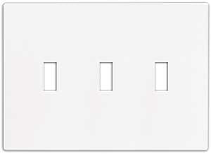 Eaton Wiring Devices PJS3W Wallplate, 4-7/8 in L, 6-3/4 in W, 3 -Gang, Polycarbonate, White, High-Gloss