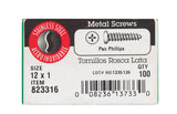 HILLMAN No. 12 X 1 in. L Phillips Pan Head Sheet Metal Screws 100 pk