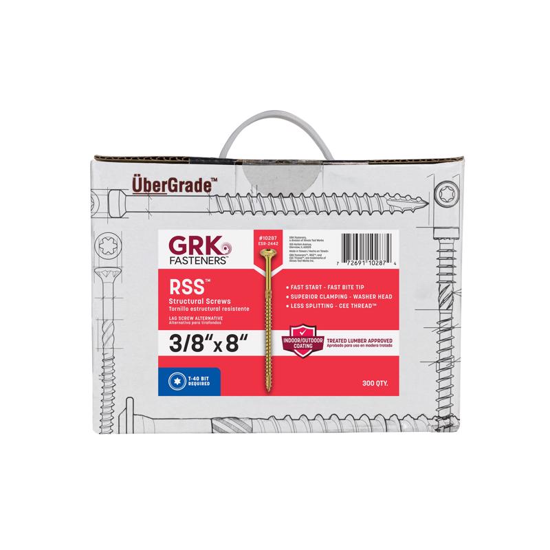 Google Chain Fasteners GRK Fasteners 3/8 in. in-lb X 8 in. L Star Hex Head W-Cut Structural S ...
