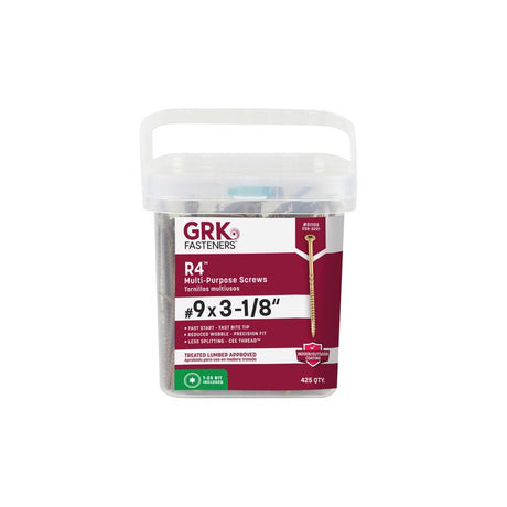 GRK Fasteners No. 9 X 3-1/8 in. L Star Climatek W-Cut Multi-Purpose Screws 425 pk, Pack of 2