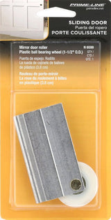 Prime-Line N 6599 Roller Assembly, 1-1/2 in Dia Roller, 5/16 in W Roller, Aluminum, Silver, 1-Roller, 40 lb