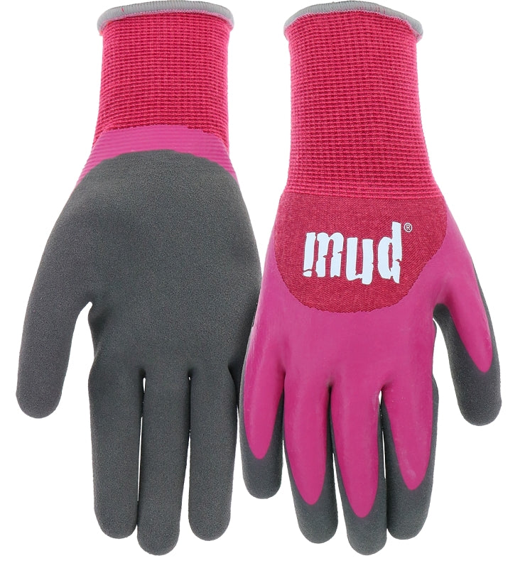 Mud Bamboo H20 Series MD32001W-WSM Coated Gloves, Women's, S/M, Latex Coating, Watermelon