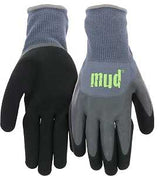 Mud MD32011G-ML Gloves, Men's, M/L, 4.2 in L, Knit Wrist, Seamless Cuff, Latex Coating, Bamboo Fiber Glove, Gray