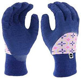 Miracle-Gro MG20802/WML Garden Gloves, Women's, M/L, Knit Wrist Cuff, Latex Coating, Goatskin Leather, Navy/Pink