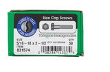 HILLMAN 5/16-18 in. D X 2-1/2 in. L Stainless Steel Hex Head Cap Screw 50 pk