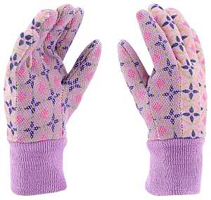 Miracle-Gro MG65757-Y Garden Gloves, Youth, Knit Wrist Cuff, Cotton/Polyester/PVC, Multi-Color