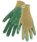 Scotts SC37121/L3P Coated Gloves, L, Knit Wrist, Seamless Cuff, Nitrile Coating, Beige/Green