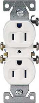 Eaton Wiring Devices 270W Duplex Receptacle, PVC, White, 2-Pole, 15 A, 125 V, Push-in, Side Wiring, NEMA: 5-15R, 3-Wire