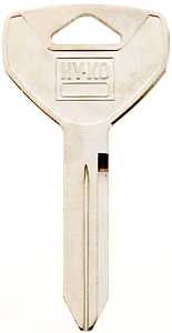 Hy-Ko 11010Y157 Key Blank, Brass, Nickel, For: Chrysler Vehicle Locks, Y157 Key Number, Pack of 10