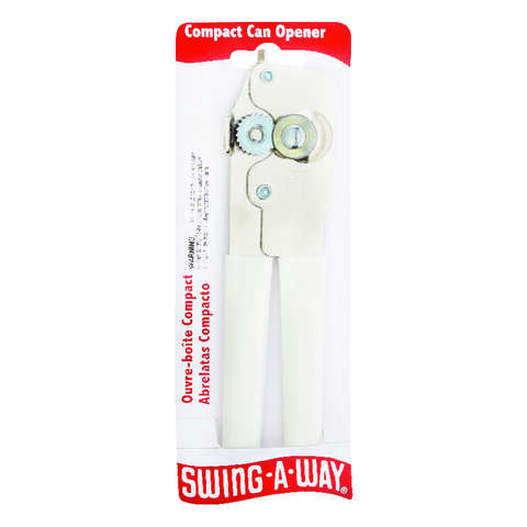 Swing-A-Way White Steel Manual Compact Can Opener