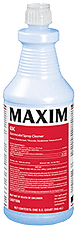 Maxim 041000-12 Germicidal Cleaner, 1 qt, Liquid, Lemon, Yellow, Pack of 12