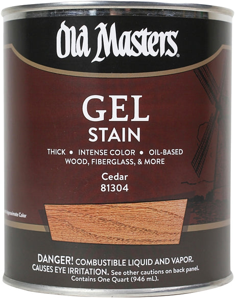 Old Masters 81304 Gel Stain, Cedar, Liquid, 1 qt, Can