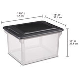 Sterilite 4.4 cu ft Black/Clear Storage Unit 11 in. H X 14 in. W X 18.5 in. D Stackable, Pack of 4