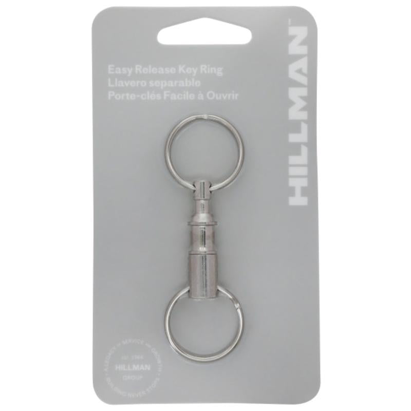 HILLMAN Metal Silver Valet Keychain, Pack of 5