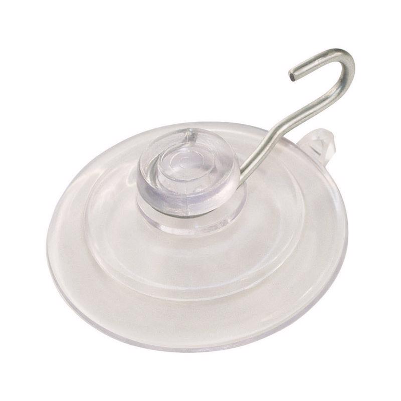 HILLMAN Medium Nickel Plated Clear Metal/Plastic 2 in. L Cup Hook 3 lb 1 pk, Pack of 72