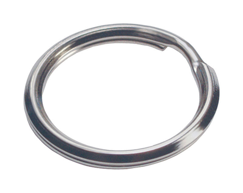 HILLMAN 5/8 in. D Tempered Steel Silver Split Rings/Cable Rings Key Ring, Pack of 50