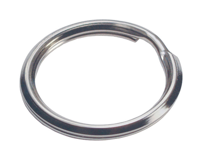 HILLMAN 1 in. D Tempered Steel Silver Split Rings/Cable Rings Key Ring, Pack of 50