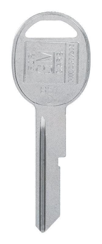HILLMAN Traditional Key Automotive Key Blank Single For GM Silver, Pack of 10