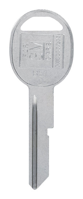 HILLMAN Traditional Key Automotive Key Blank Single For GM Silver, Pack of 10