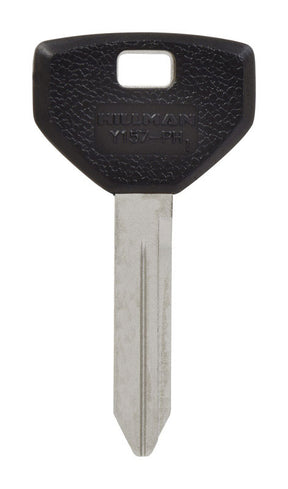 HILLMAN Traditional Key Automotive Key Blank Double For Chrysler Black/Silver, Pack of 5